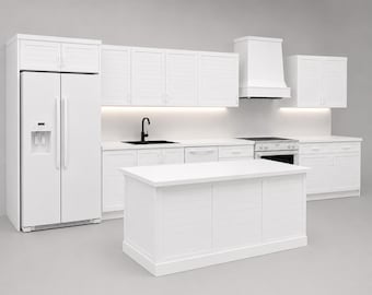 Cucina personalizzata per casa delle bambole in scala 1:6, 1:12, 1:18 e 1:24 / Set cucina in miniatura personalizzato / Cucina su misura con isola e armadietti