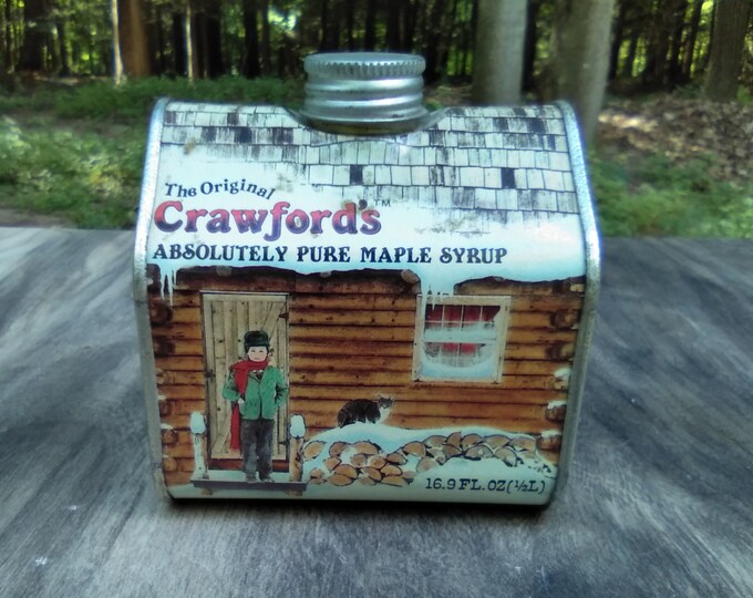 Log Cabin Pure Maple Syrup Tin Etsy