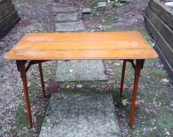 Antique Folding Sewing Table With Ruler the Syracuse Folding Table Co