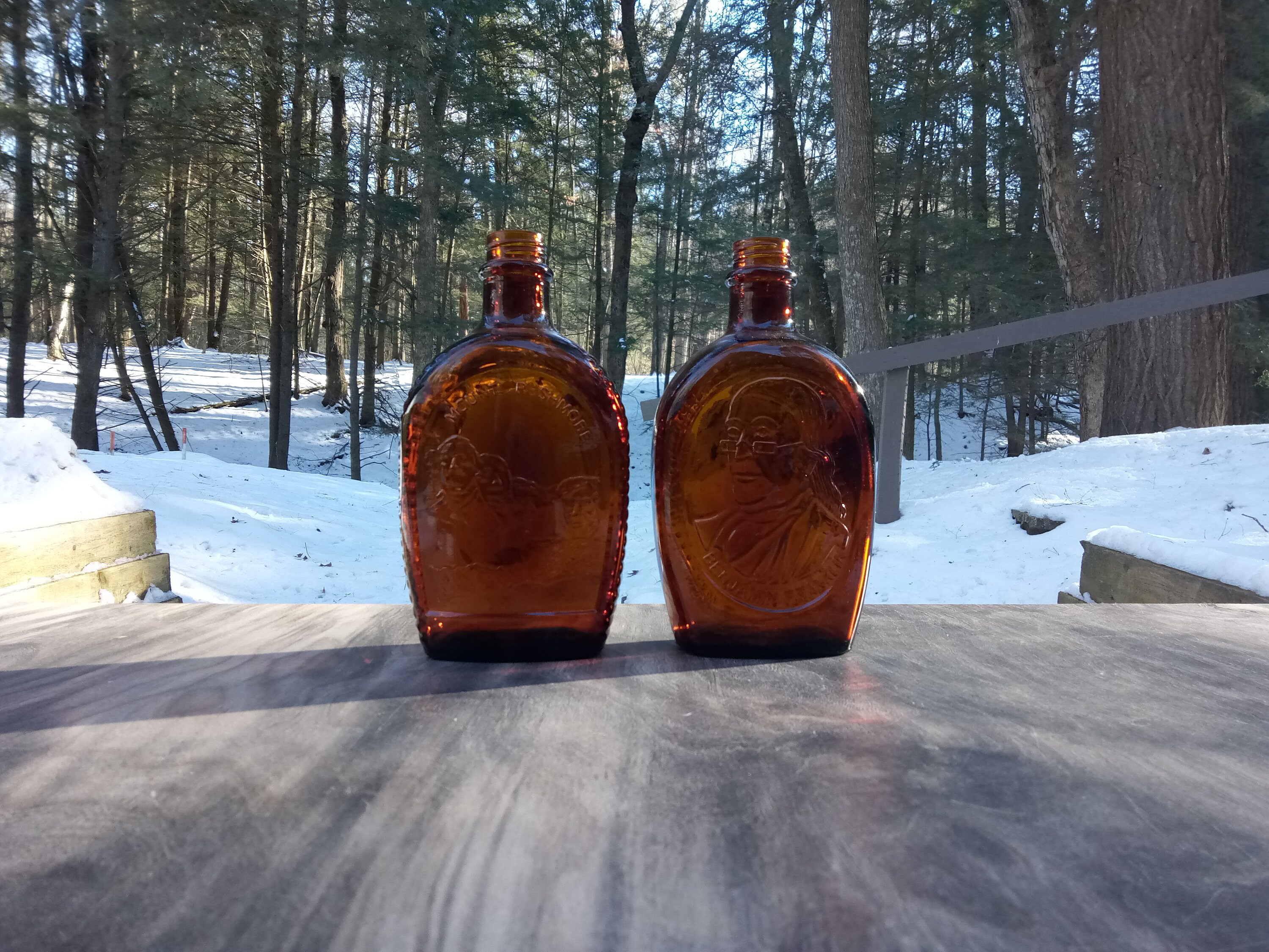 Vintage Pure Maple Syrup Bottles Benjamin Franklin Maple Etsy