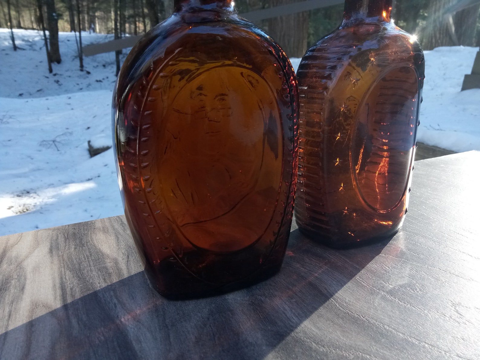 Vintage Pure Maple Syrup Bottles Benjamin Franklin Maple Etsy