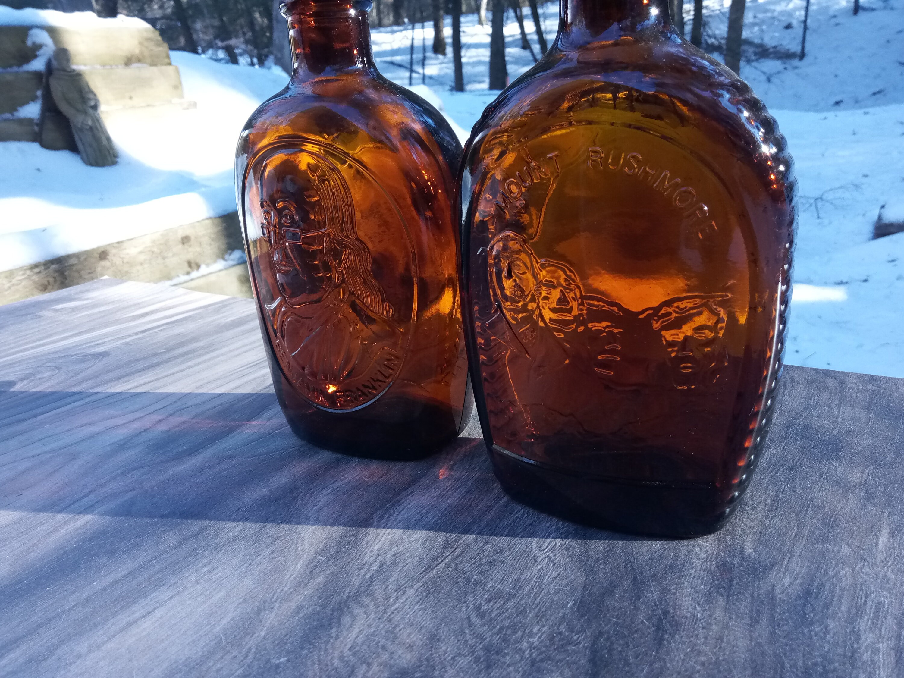 Vintage Pure Maple Syrup Bottles Benjamin Franklin Maple Etsy