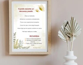 Cuando Necesito una Pausa – Póster de Apoyo Emocional | Lámina Imprimible para la Regulación Emocional (ES)