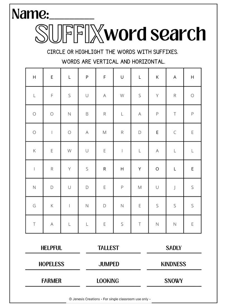 3rd Grade Suffixes Bundle Worksheets Reading Passages Anchor Charts ...