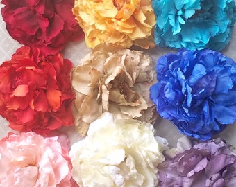 Deluxe Peony Hair Flower Clip & Pin - 15 Color Choices!