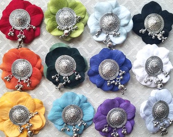 Tribal Mini Flower Clip - 20+ Colors/Styles