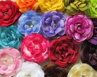 Ranunculus Hair Flower Clip & Pin - 17 Color Choices!