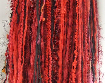 Red Yarn Falls Hair Extensions