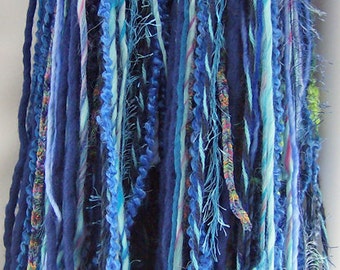 Blue Yarn Falls Hair Extensions
