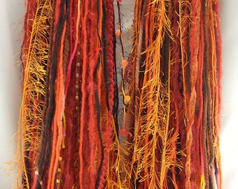 Orange Yarn Falls Hair Extensions
