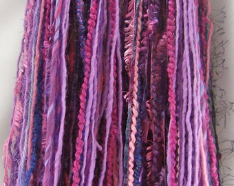 Purple & Pink Yarn Falls Hair Extensions