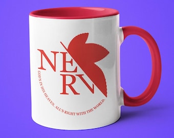 Kubek Nerv, ceramiczny kubek do kawy z logo Nerv, japoński kubek z anime, 3 kolory kubków
