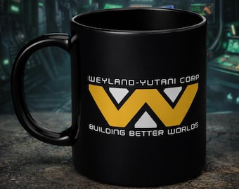 Taza Weyland‑Yutani, taza con el logotipo de Building Better Worlds, taza de café de ciencia ficción corporativa, 325 ml o 430 ml