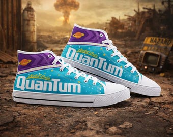 Zapatos cuánticos, zapatillas altas de lona de Apocalyptic Wasteland, zapatos de jugador Lone Wanderer y Sole Survivor