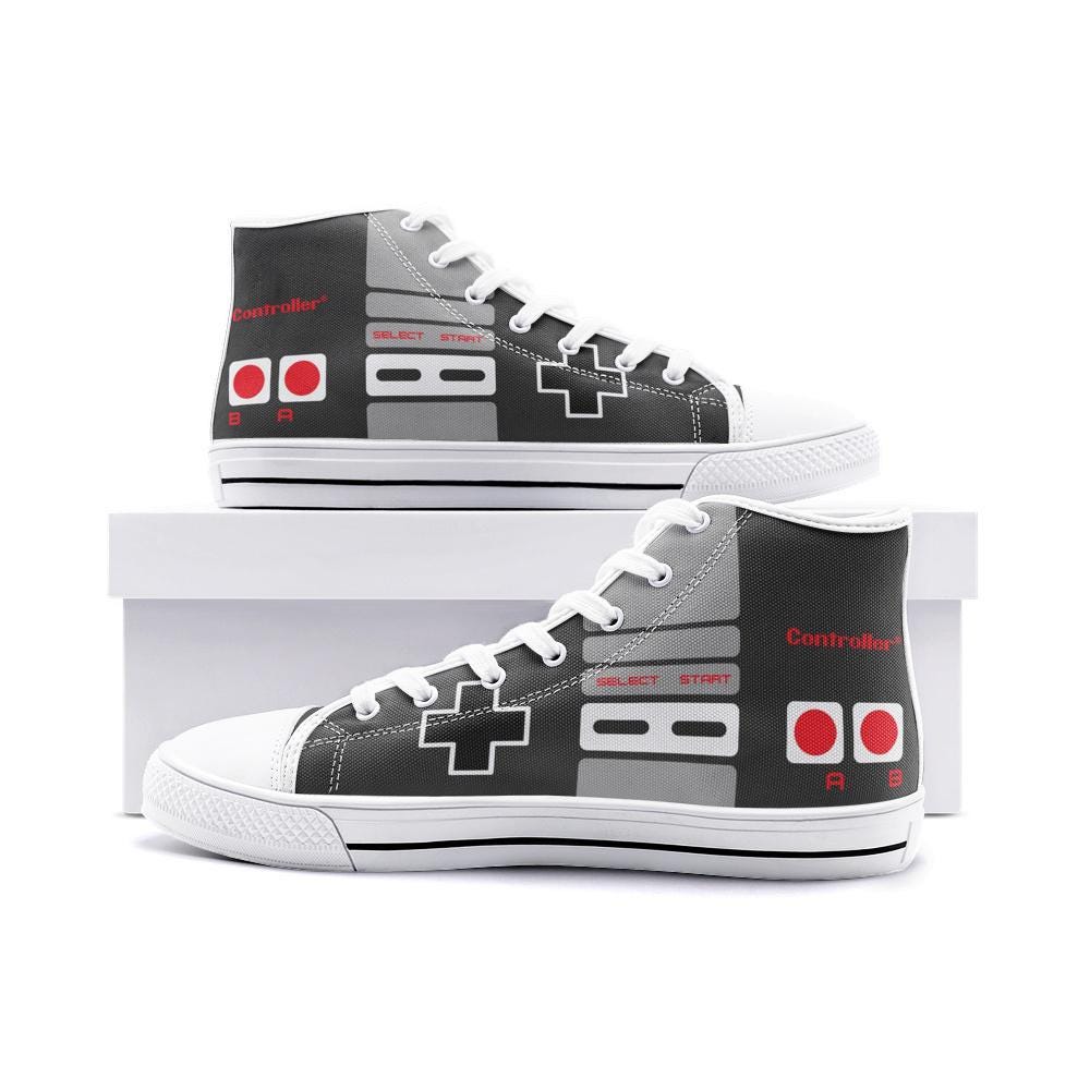 Discover Controller Shoes Retro Gaming High Top Canvas Sneakers