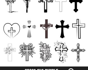 Cross SVG Bundle, Christian Cross Bundle, Cross Vector, Cross Clipart, Cross Silhouette - digital download svg, png, dxf, eps