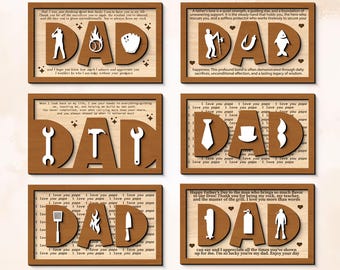 DAD svg, DAD Bundle svg, Father's Day svg, Fishing. Engine, Tools, Baseball, Sign Laser Cut File, Laser Cut, CNC laser, Glowforge, DD0125