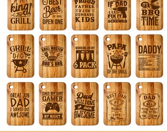 Father's Day Laser Engraved, Charcutier Board, Cutting Board SVG, Dad Laser Engraving, Cutting Board and Wood Sign Files, Papa svg