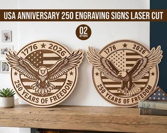 USA 250th Anniversary SVG PNG, Patriotic Laser Engraving File, 1776-2026, American Patriot Design, America 250 Emblem