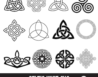 Celtic Knot Bundle Svg, Dxf, Eps, Ai, Pdf, Jpg, Png Knots Clovers Grayscale Burn Imag