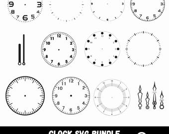 Clock Face Svg Bundle, Clock Numbers, Roman Numeral Clock, Clock Svg, Clock Face Clipart, Clock Face Template, Cut Files, Instant Download