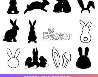 Bunny SVG | Easter Bunny SVG | Easter SVG | Rabbit Svg | Bunny Cut File | Cricut | Clipart | Bunny Silhouette | Cute Bunny Face Svg | Design