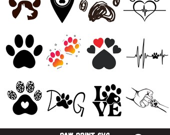 Paw Print Svg, dog Paw SVG, Dog Svg, Paw Svg, Animal Paw Svg, cat Paw Svg, Dog Paw Print Cut File, Paw Print Cut File, Animal Print Svg