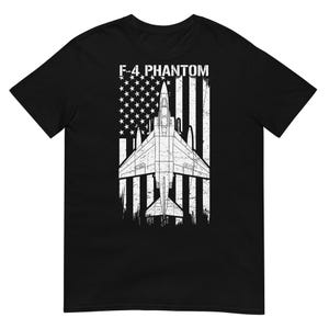 T-shirt de l'aviation militaire américaine avec drapeau F-4 Phantom Fighter Jet