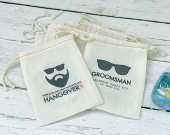 The Hangover Kit favor bags Bachelor party Groomsman favor bag Bachelorette favor bags Team Bride favor bags Wedding favor Printed bags