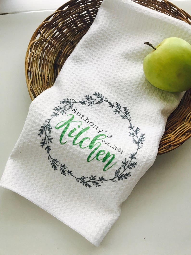 Personalized Kitchen Towels Hand Towels Family Kitchen Towels Etsy