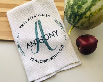 Family kitchen towels | Personalized hand towels | family kitchen towels | custom dish towels | all occasion gifts