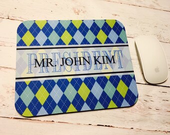 Custom Mousepad for him // nerdy mousepad// Mustache mousepad// retro mousepad// desk accessories// office gift// mousepad and coaster set