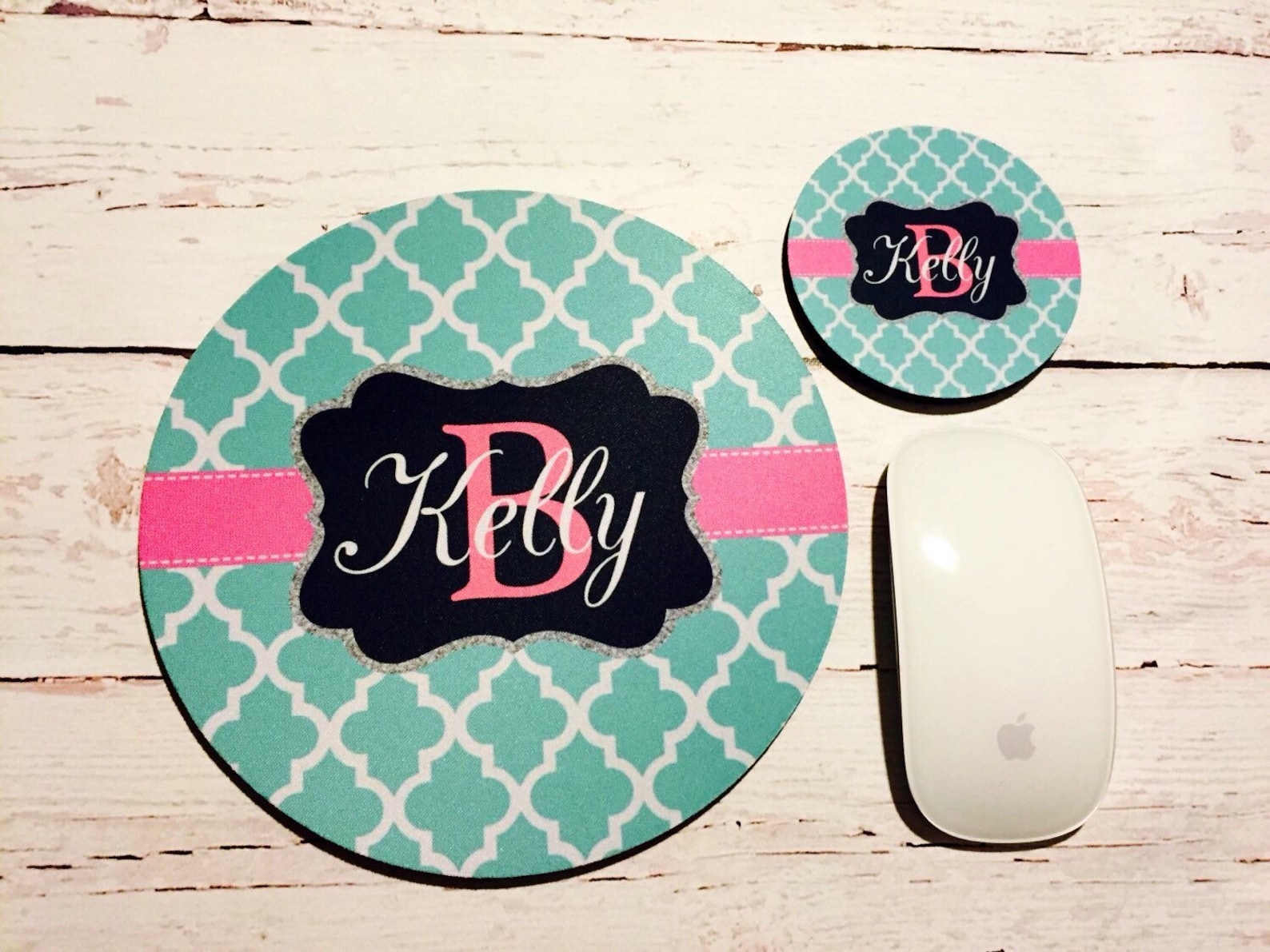 Mousepad and coaster set monogram gift custom mousepad and Etsy