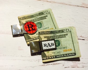 Personalized Money clip- dads and grads gift, groomsmen gifts, mens accessories, monogrammed gifts, silvertone money clip