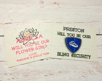 Ring Bearer Puzzle, Junior Groomsman, Godfather proposal , will you be our bling security, wedding accessories, puzzles