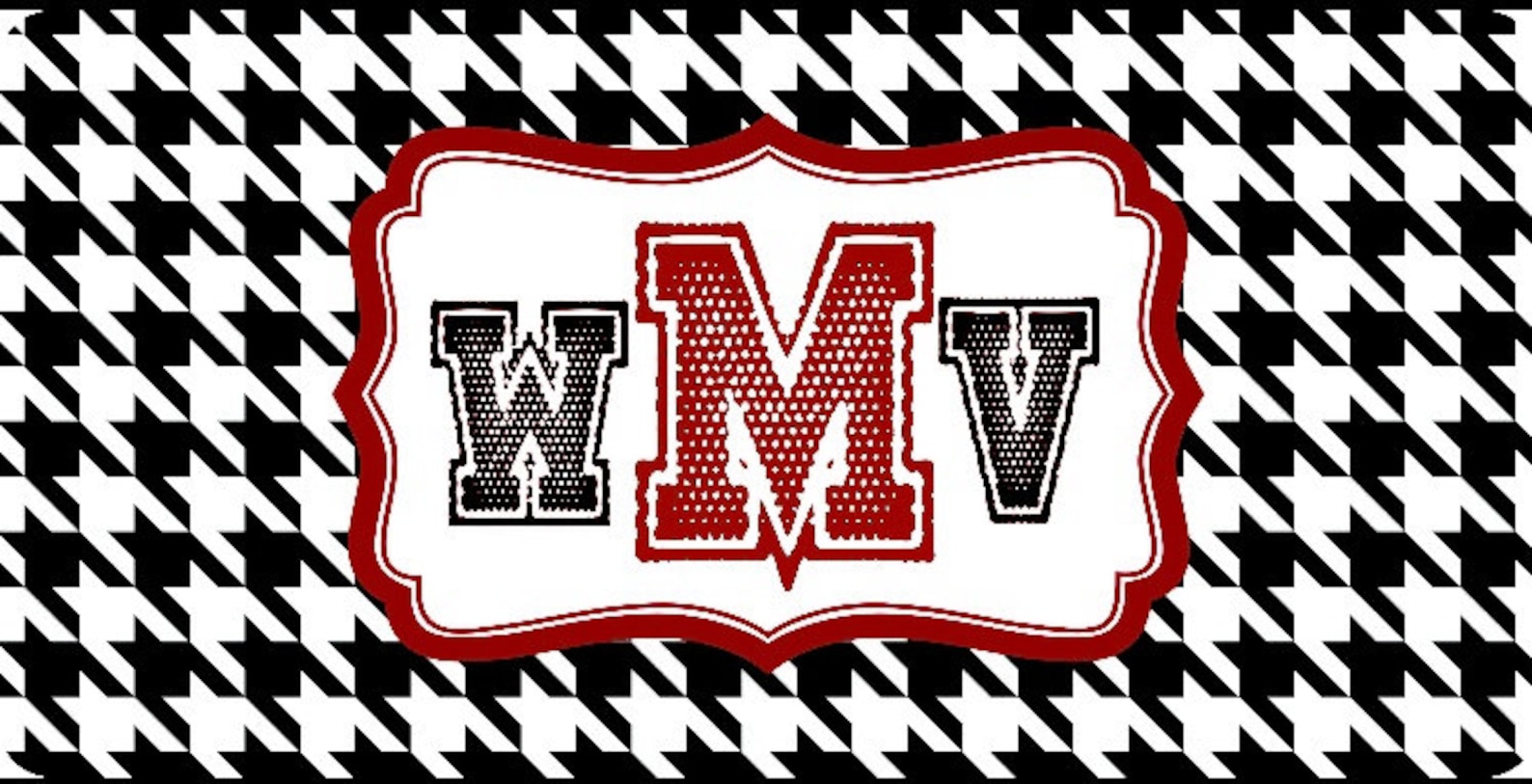 Personalized Car Tag Name or Monogram Black and White Etsy