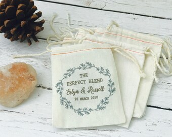 The Perfect blend wedding favor bags 5x7 size, custom for Natasha