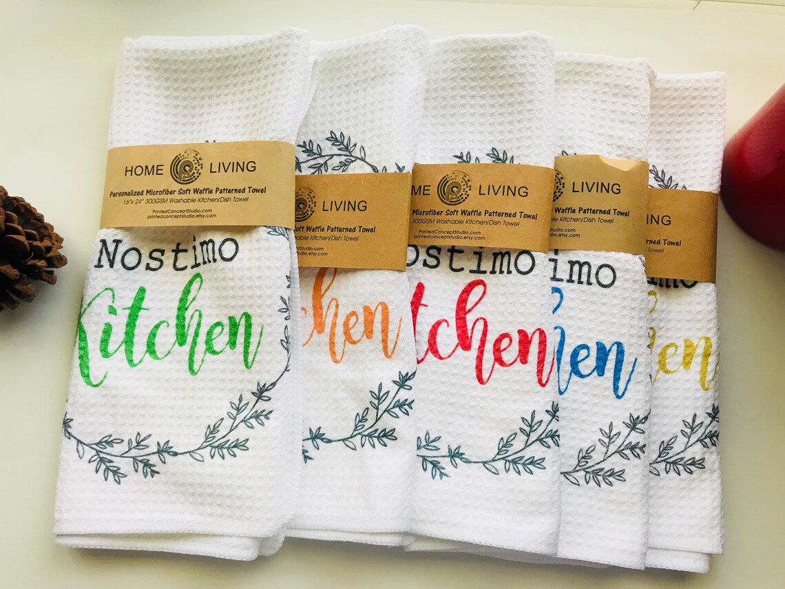 Personalized Kitchen Towels Hand Towels Family Kitchen Towels Etsy