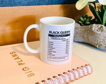 Black Queen Coffee Mug and accessories | personalized mug | custom desk accessories | gift box ideas