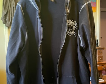 INC vintage skull sweatshirt with hood so soft skull metal