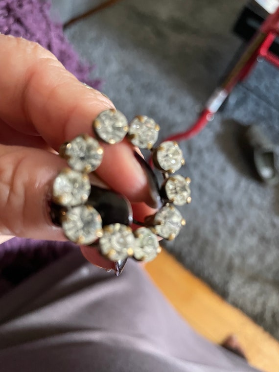 Antique full cut rhinestone circle pin diamond - s