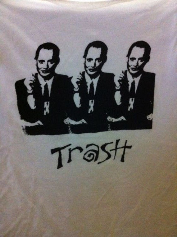 John Waters Trash T shirt Edith Massey Trash Baltimore White Tee Short Sleeve Black Imprint Vintage Design from 1975