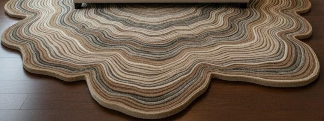 Organic Contour Rug Wavy Organic Contour Rug – Hand-tufted Wool Abstract Carpet for Living ...