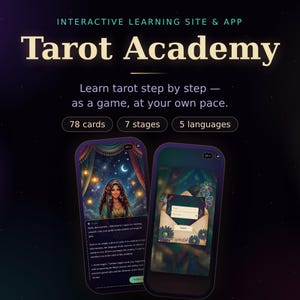 Learn Tarot Online Course App | Interactive Tarot Academy | 78 Cards, Quizzes & Spreads | Beginner Tarot Study Guide | Digital Download