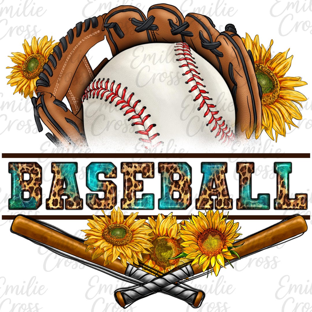 Rustic Softball Western Baseball Png, Sunflower Baseball Glove Art Png, Rustic Baseball ...