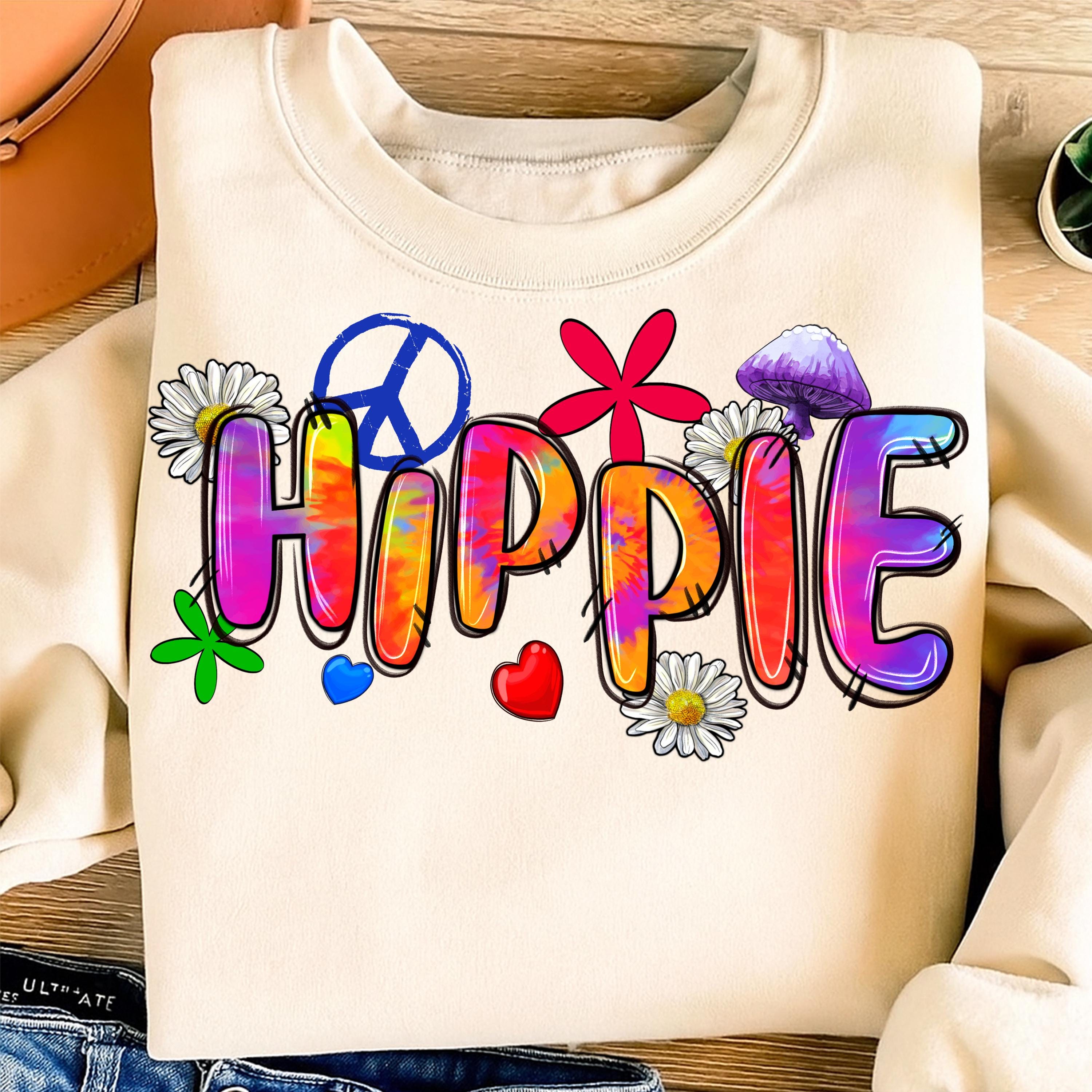 Hippie Png, Peace Love Flower Power Png, Retro Tie Dye Quote Png ...