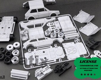 Golf GTI MK1, Iconic Hot Hatch, Desktop Toy Model, Kit Card, - 3D Printing - Blender Modeling - BambuLab - Limited Edition, Only Few Left.