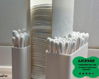 Gridfinity Cotton Pad Q-Tip Dispenser Bathroom Organizer Case - 3D Printing - Blender Modeling - BambuLab - Limited Edition, Only Few Left.