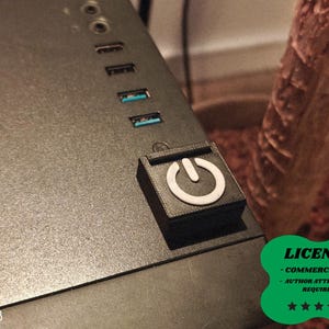 Custom PC Power Button Cover, Gaming Case Decor, PC Case Mod - 3D Printing - Blender Modeling - BambuLab - Limited Edition, Only Few Left.