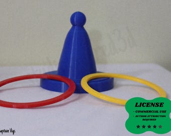 Ring And Win Toss Game, Carnival Skill Challenge, Party  Toy, 3D Printing - Blender Modeling - BambuLab - Limited Edition, Only Few Left.